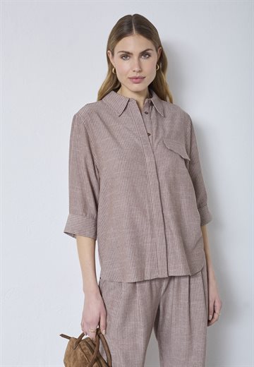 Co\' Couture - Jiho Stripe SS Shirt - Brown